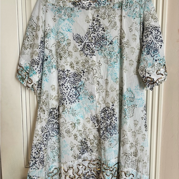 Soft Surroundings Embroidered Tassel Boho Top – XL - Picture 2 of 4